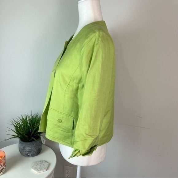 Talbots womens green one button boxy blazer size 10 - Picture 5 of 9